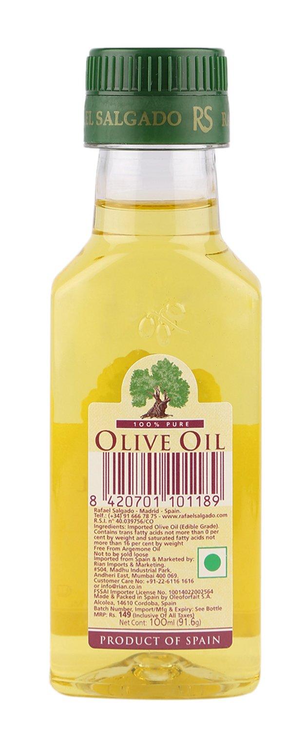 Rafael Salgado Rafael Salgado RS 100% Pure Olive Oil, Good for Indian Cooking and Frying, Pet Bottle, 100 ml, Olive Green