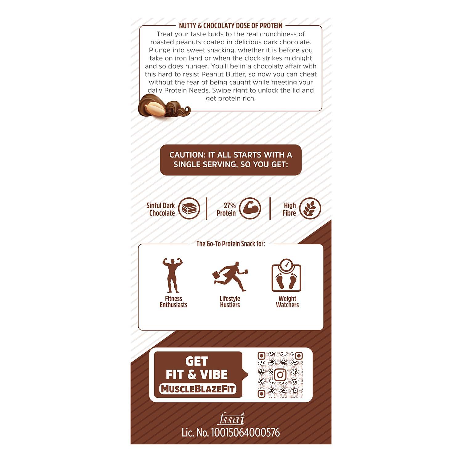 MuscleBlaze MuscleBlaze Fit High Protein Peanut Butter, Crunchy (Dark Chocolate Spread, 750g) | 27g Protein | With Pea Protein & Whey Protein Concentrate