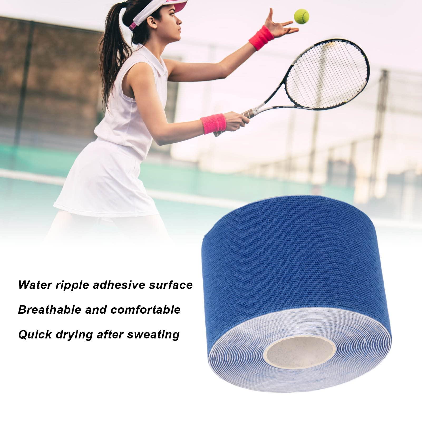 HAIBING Sports Recovery Tape Grid Back 5m Length 5cm Width 2pcs Athletic Kinesiology Tape for Badminton (Dark Blue)