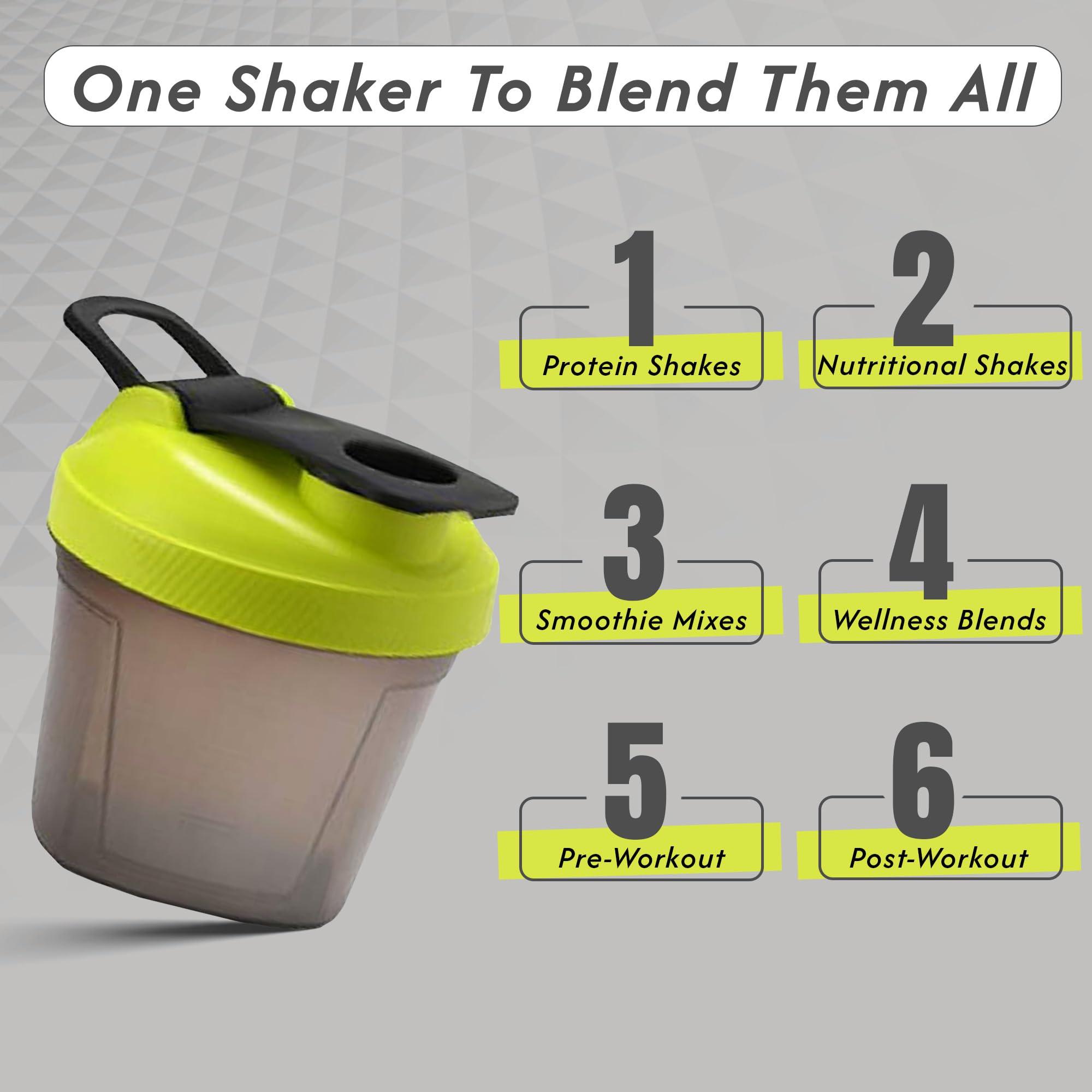 BSPA BSPA| Protein Shaker bottle| Mini Gym Shaker| Sports Bottle|Supplement shaker| 300ML with Blender Ball (Green)