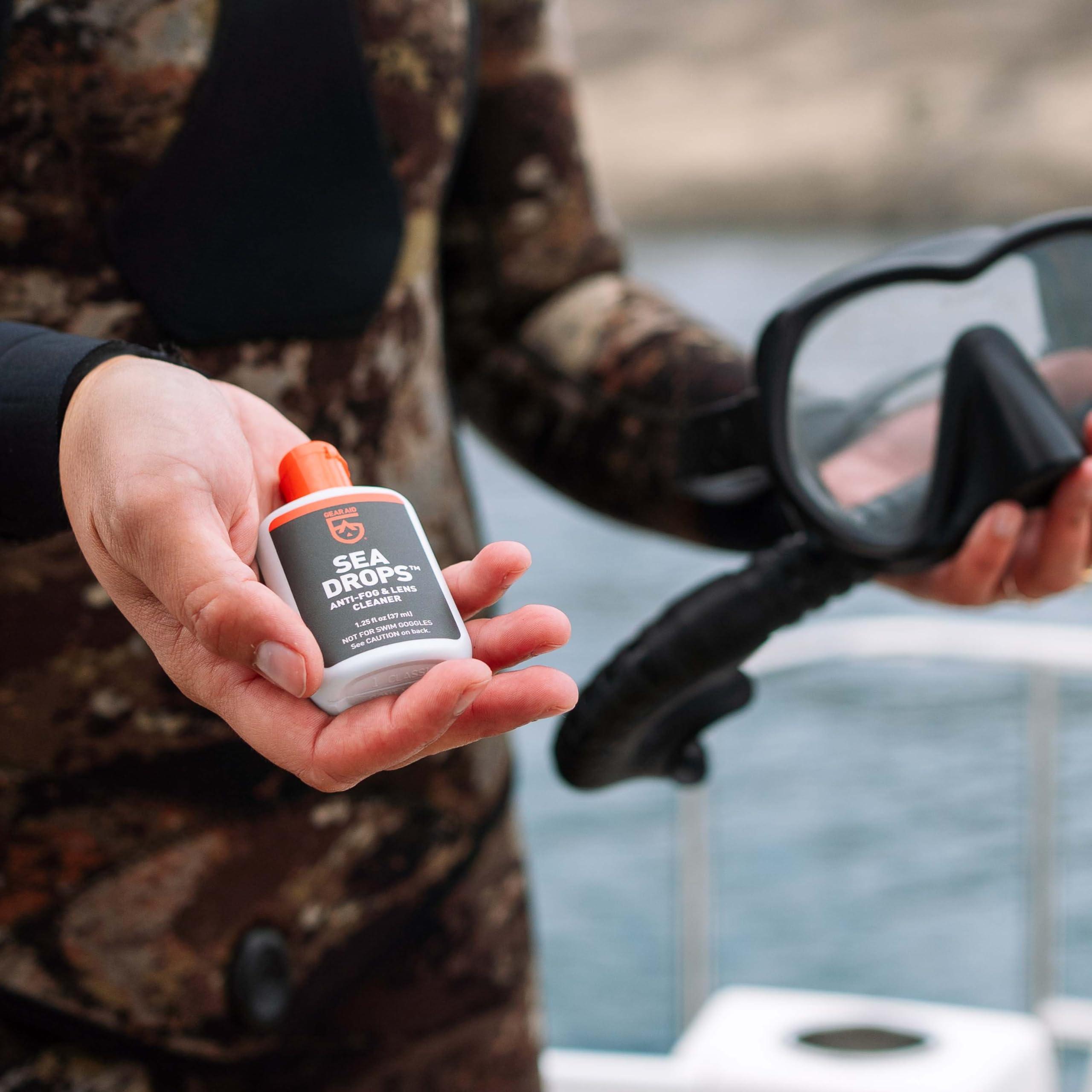 Gear Aid Gear Aid Sea Drops Anti-Fog and Cleaner for Dive and Snorkel Masks, 1.25 fl oz, Bulk 2 Pack