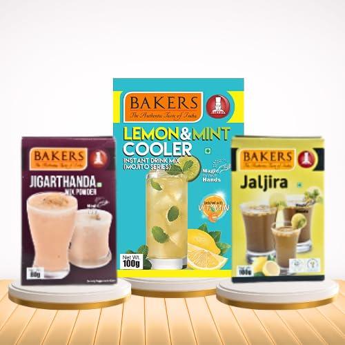 Bakers Bakers Combo Pack ( Jigarthanda Mix Powder 80G & Jaljira 100G& Mojito Coolers - Lemon Mint 100G )