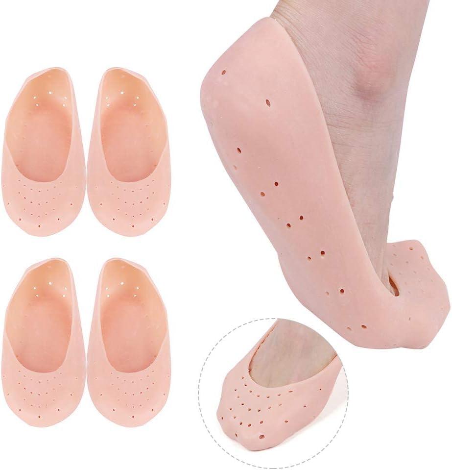Nexomi Nexomi Anti-Crack Full Length Silicone Gel Foot Protector Moisturizing Socks For Foot Care And Heel Cracks (Skin Color) (Small/Medium)
