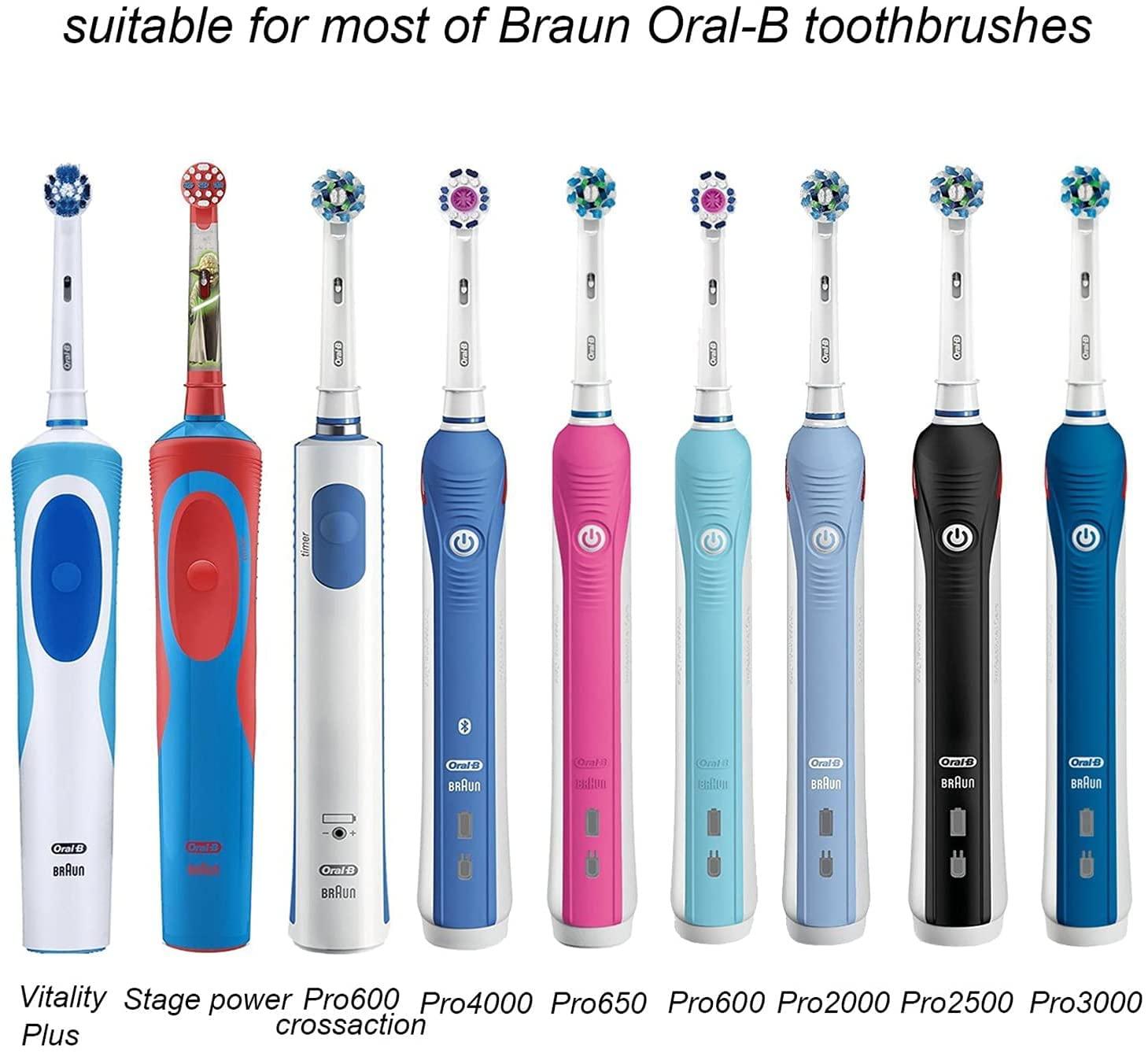 Merin For Oral B Travel Toothbrush Case, Portable Toothbrush Holder Cover, Safe, Non Toxic, Sturdy and Durable, Dustproof and Antibacterial, Fits Pro 1000, Pro 2000, Pro 3000, 2 Pieces, Transparent, White,