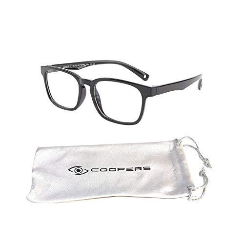 Cooper 608 Coopers Kids Blue Light Blocking Glasses (2 Pack) - for Girls & Boys Ages 3-12 - Computer Filter Glasses – Eye Protection for Computer, Screens, Homework & Gaming – Anti-UV Glare (Black 2 Pack)