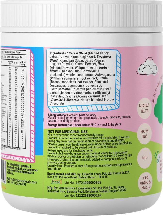 TRICK OR TREAT TRICK OR TREAT Brainify Nutrition Drink Powder | 7 Herbs | Millets + Nuts + Seeds (350G)