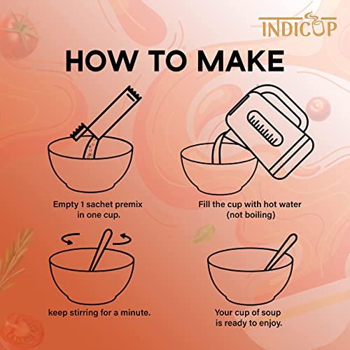 INDICUP Indicup Tomato Soup Instant Premix , Pack of 1- 10 sachets, Instant soup premix, Refreshing taste,