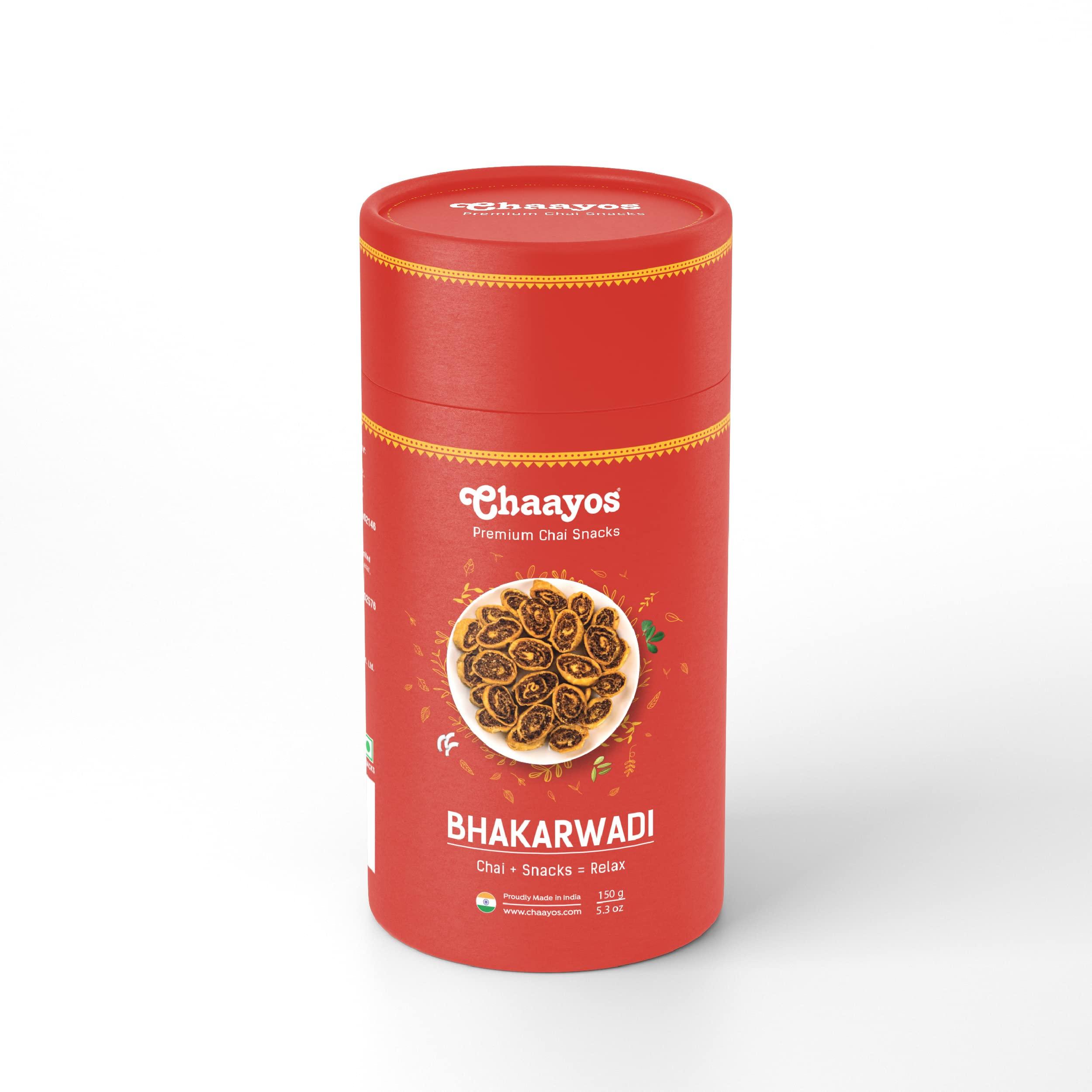 Chaayos Chaayos Bhakarwadi Fresh, 150 Gm Pack|Chai Time Snack|Ready To Eat Bhakarwadi Snacks|Mini Bhakarwadi|Indian Namkeen Nashta|Authentic Regional Preparation|Traditional Indian Snacks|Party Snacks