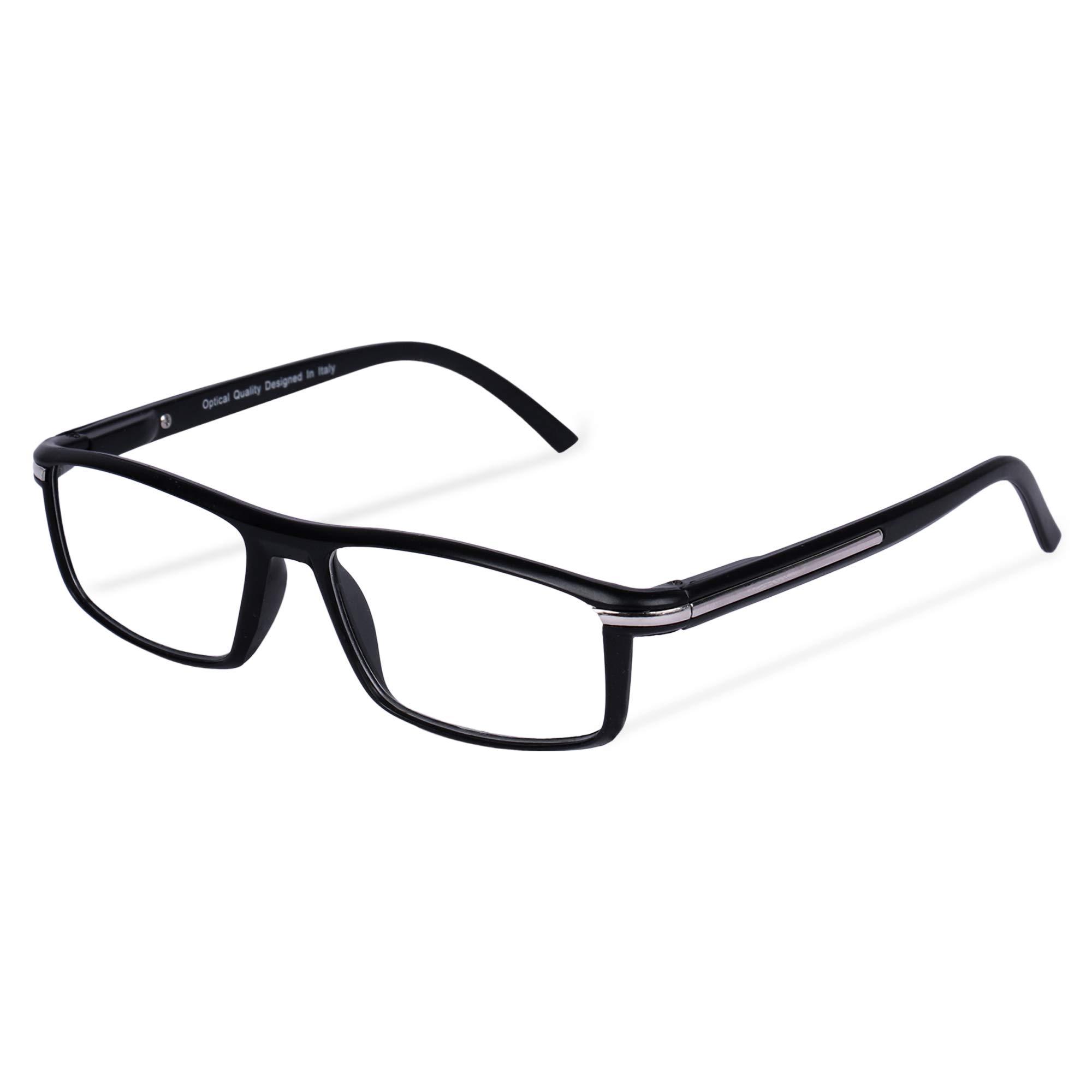 FREDDY FREDDY Full Rim reading glasses for Men and women (Black, 1.50)