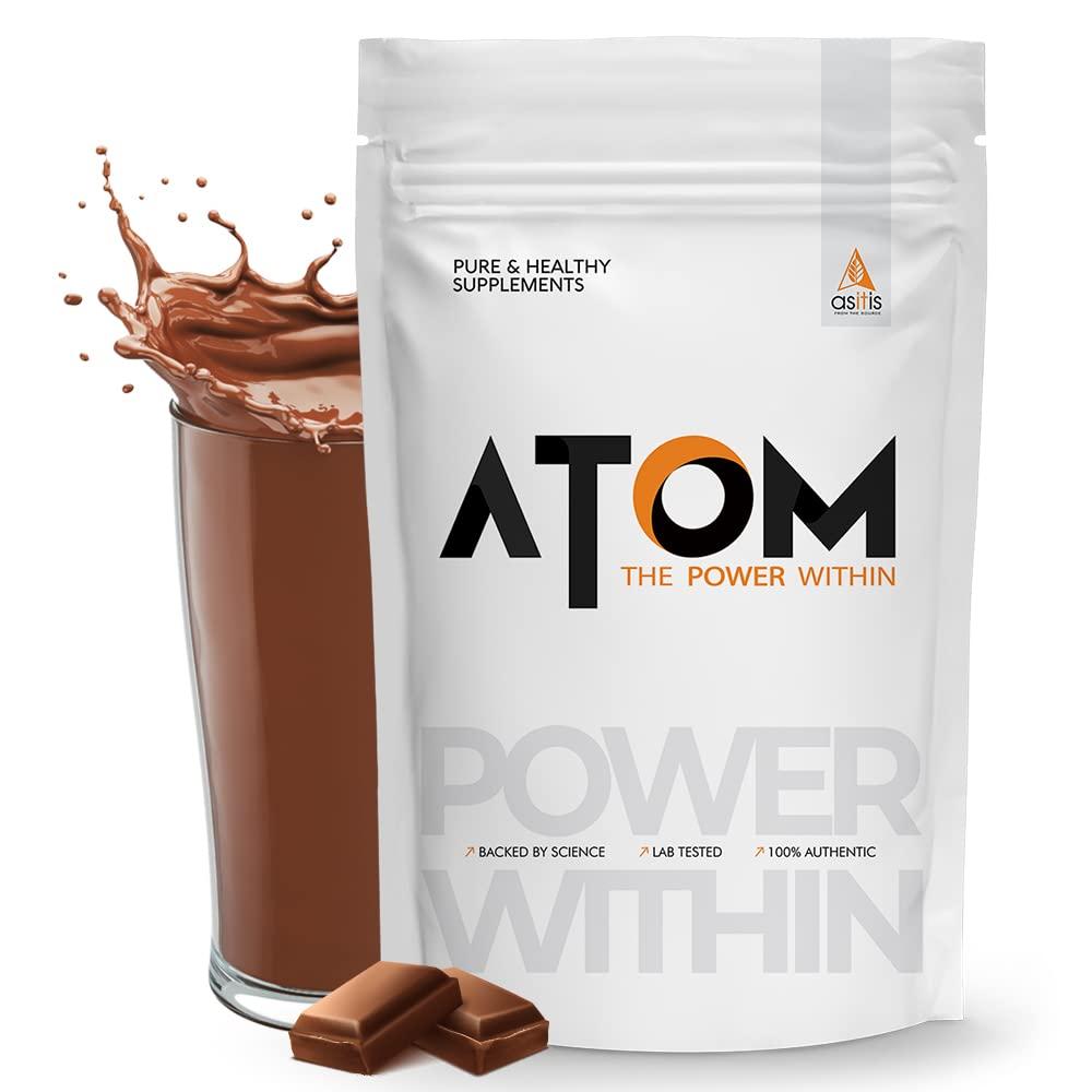 Asitis Nutrition Asitis Nutrition Atom Weight Gainerpowder 1Kg | 61.1G Carbs & 8.8G Proteins | Easy Source Of Weight-Gaining Calories | Boosts Workout Performance | Double Rich Chocolate Flavor