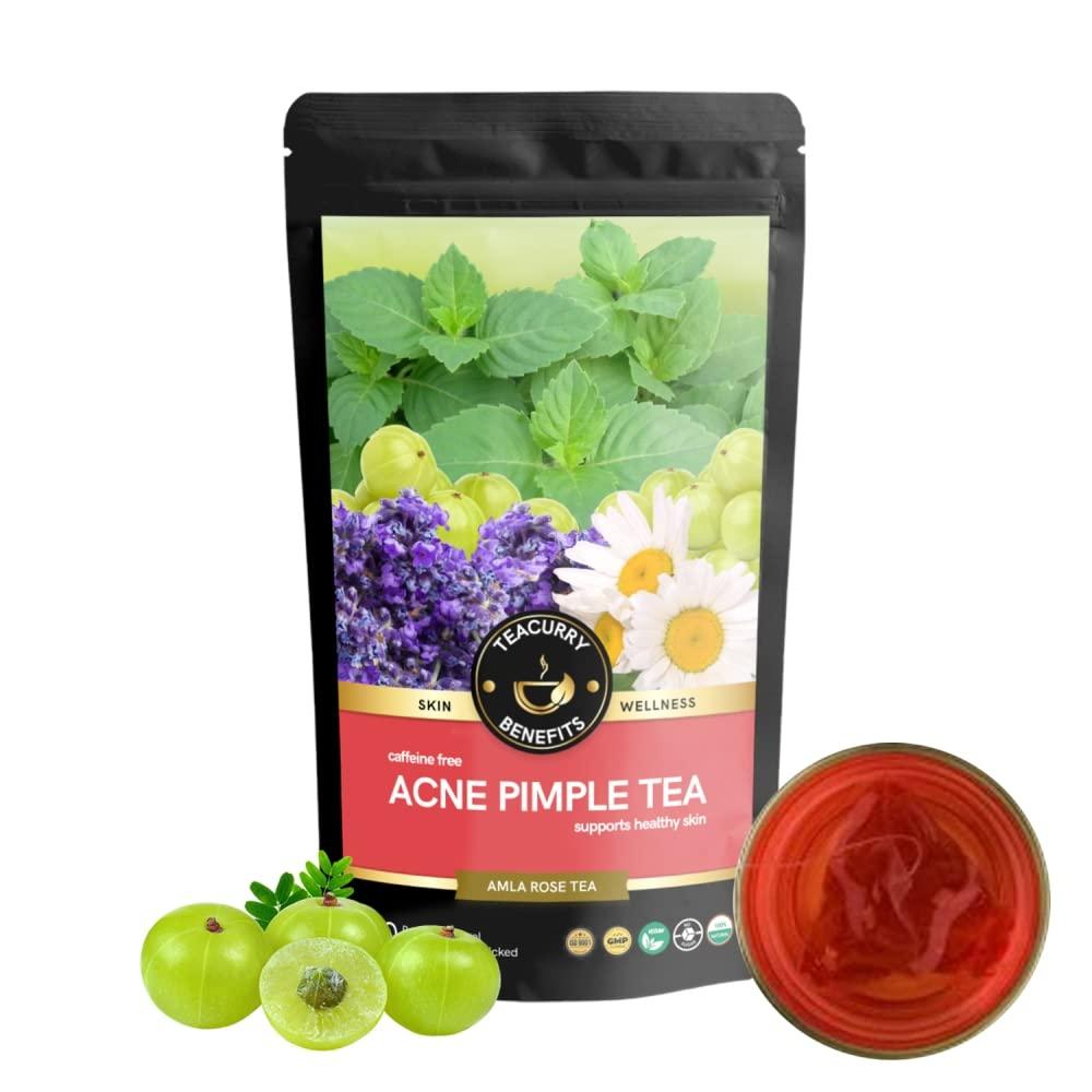 TEACURRY TEACURRY Acne & Pimple Care Tea - 15 Tea Bags | Helps Reduce Pimple Breakouts, Acne Marks | Pimple Acne Tea, Spearmint, 50 Gm