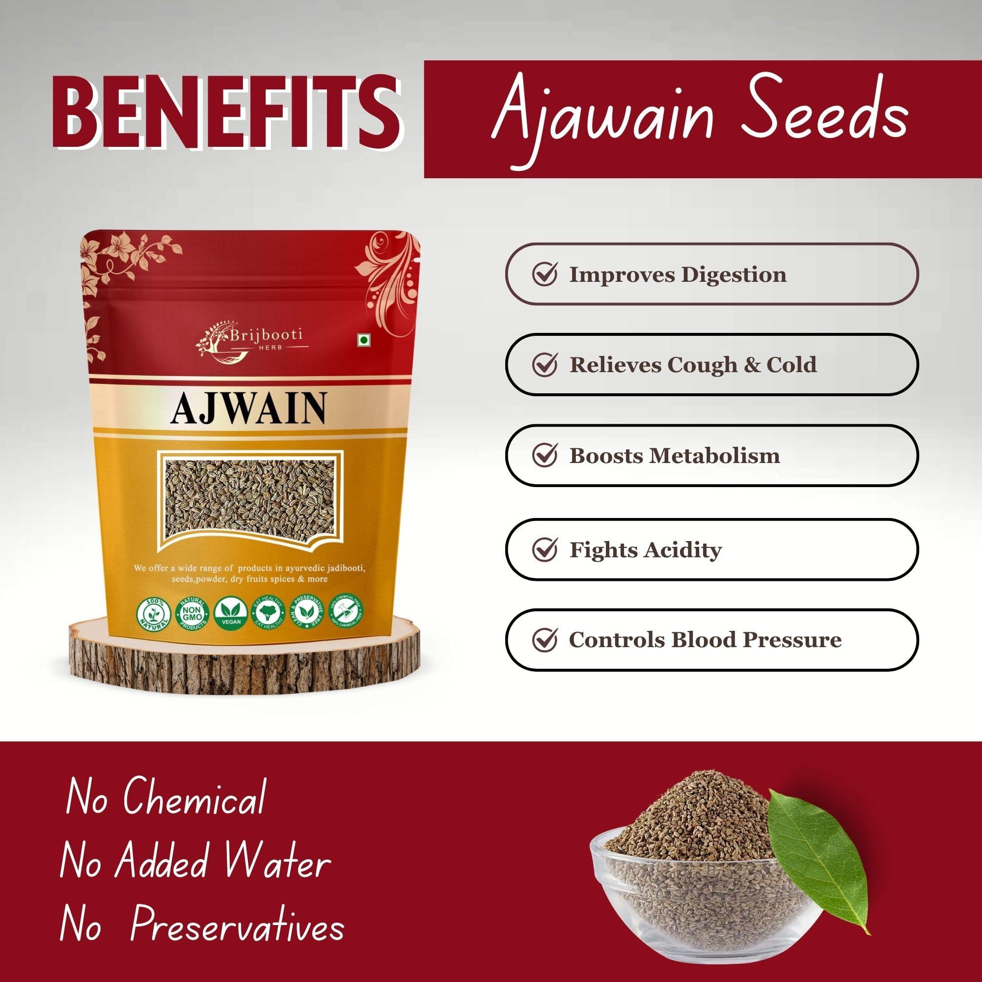 BrijBooti BrijBooti Ajwain Moti - Ajwain Whole - Ajwain - Trachyspermum Ammi - Carom Seed - 100 Gr