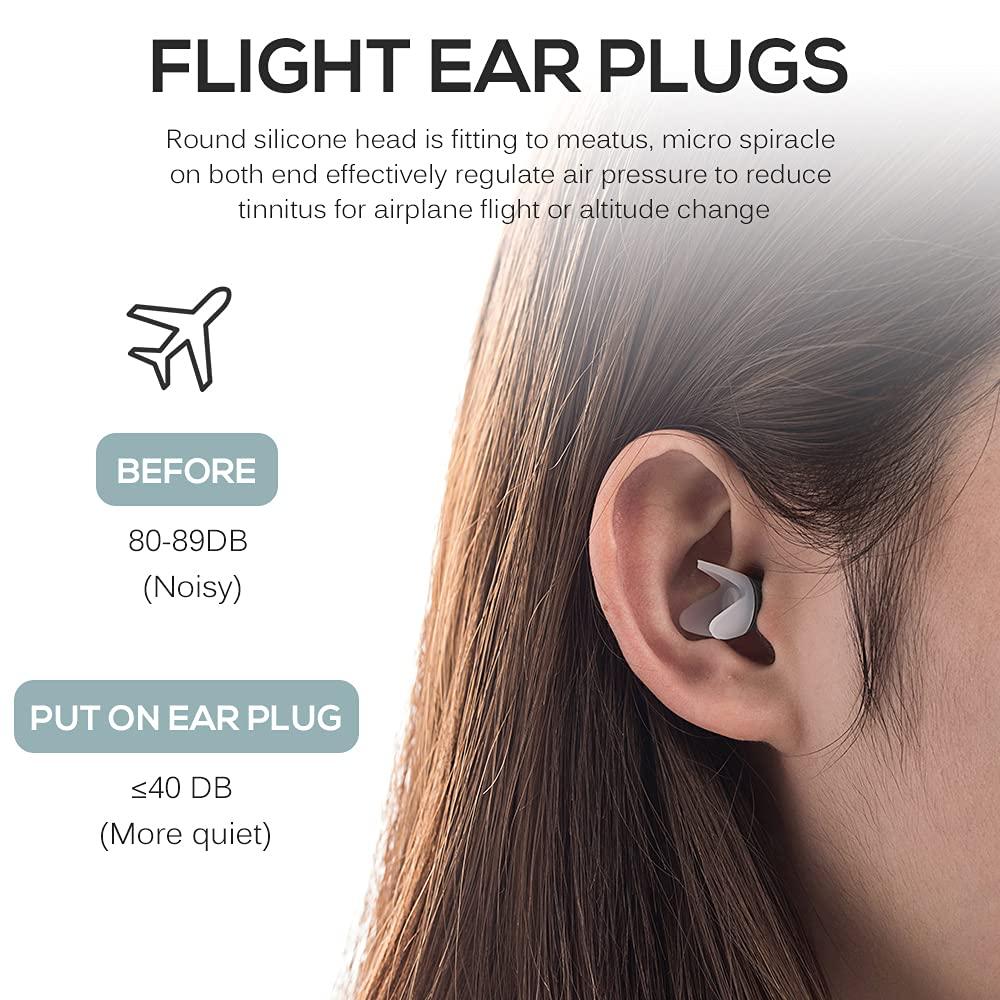Layfoo Noise Cancelling Ear Plugs Sound Blocking Earplug Noise Reduction Reusable with Storage Case for Slee g Snoring Swim ng (Flight earplug) -Layfoo