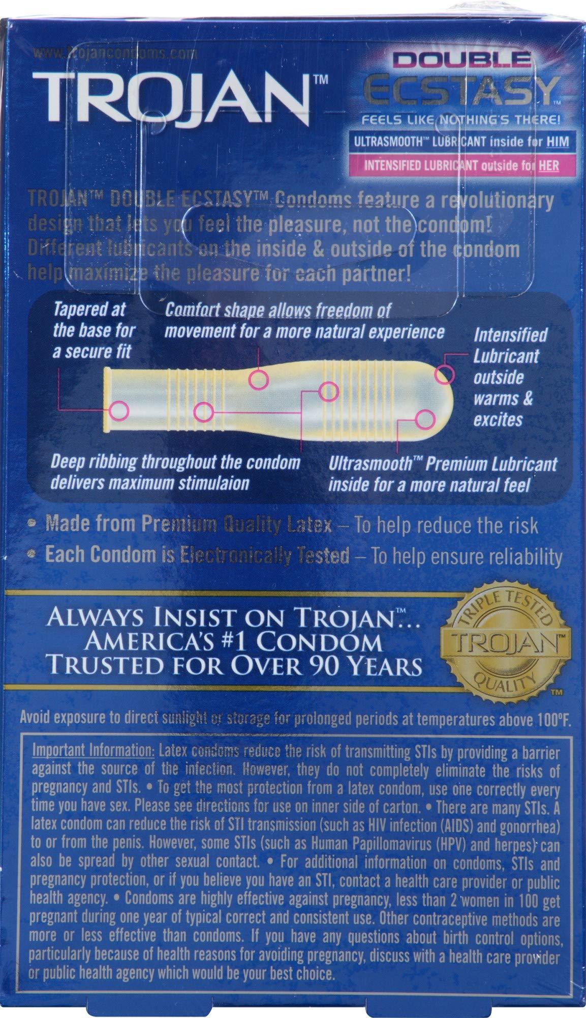 Trojan Trojan Double Ecstasy Lubricated Condoms - 10 Count