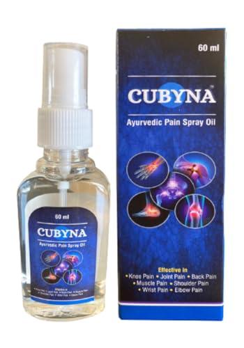 CUBYNA CUBYNA Natural Ayurvedic Pain Oil 60 ml Travel Pack (Spray Type) Blend of 14 Ayurvedic Herbs, Quick Absorption, 1 Pack = 1