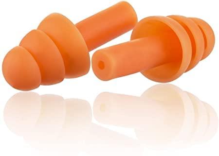 James JAMES soft Ear Plugs for Sleeping, Noise Cancelling Sound Blocking Earplugs Noise Reduction for Swimming Airplanes Musicians Concerts Silicone (Pack of 2) (Orange)