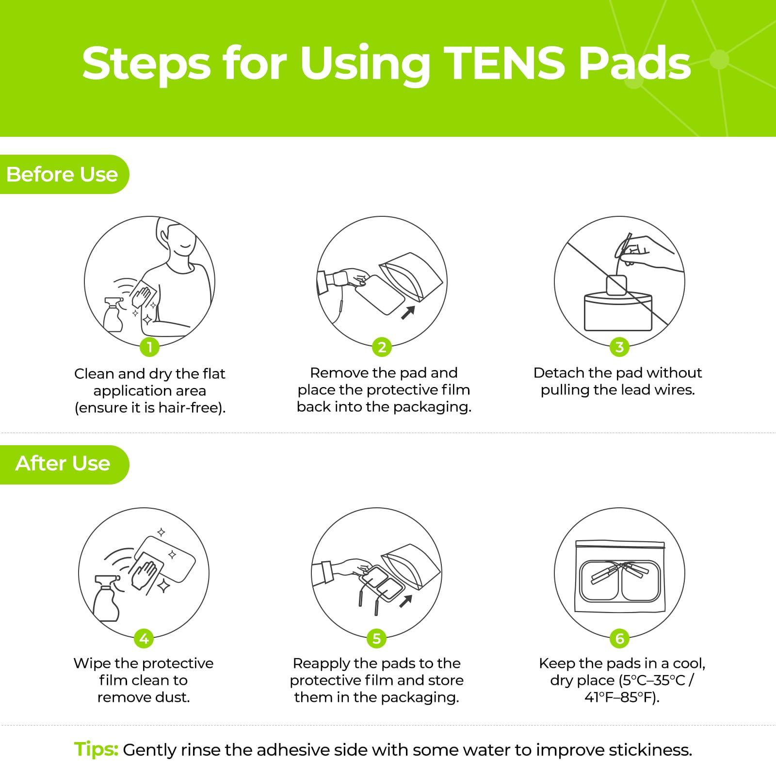 AUVON AUVON TENS Unit Pads 2X2 20 Pcs, 3rd Gen Latex-Free Replacement Pads Electrode Patches with Upgraded Self-Stick Performance and Non-Irritating Design for Electrotherapy (Black)