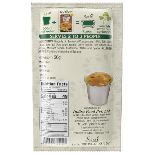INDIRA Indira’s Instant Tamarind Rasam Paste, More Flavourful Than Rasam Powder Masala Mix, Ready to Eat Rasam, No Need for Cooking - Just Add Hot Water (50gX9)