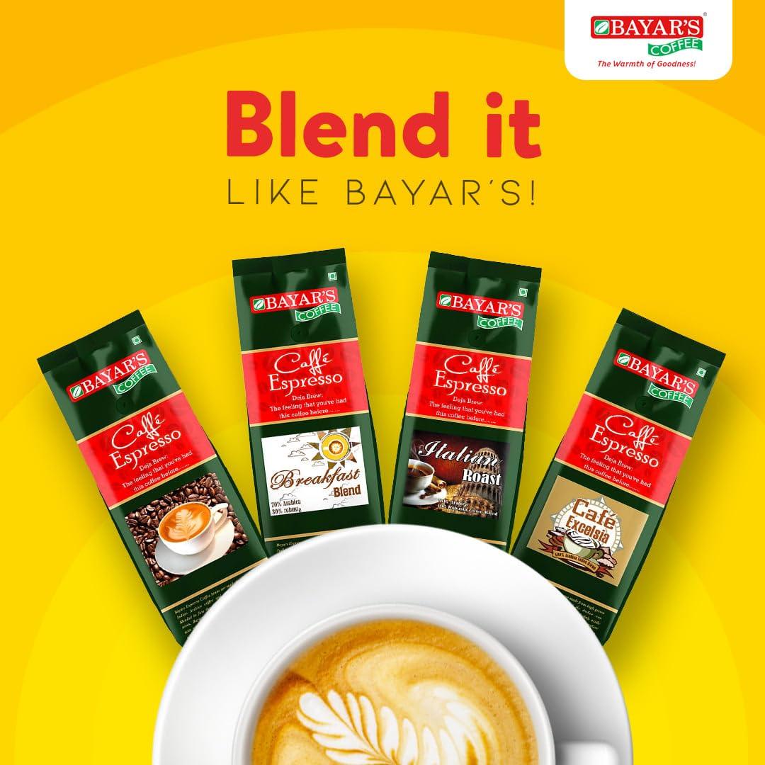 Bayars Coffee Bayar\'s Breakfast Blend Coffee Powder 250 g, 70% Arabica 30% Robusta, Freshly Roasted & Ground Coffee Powder