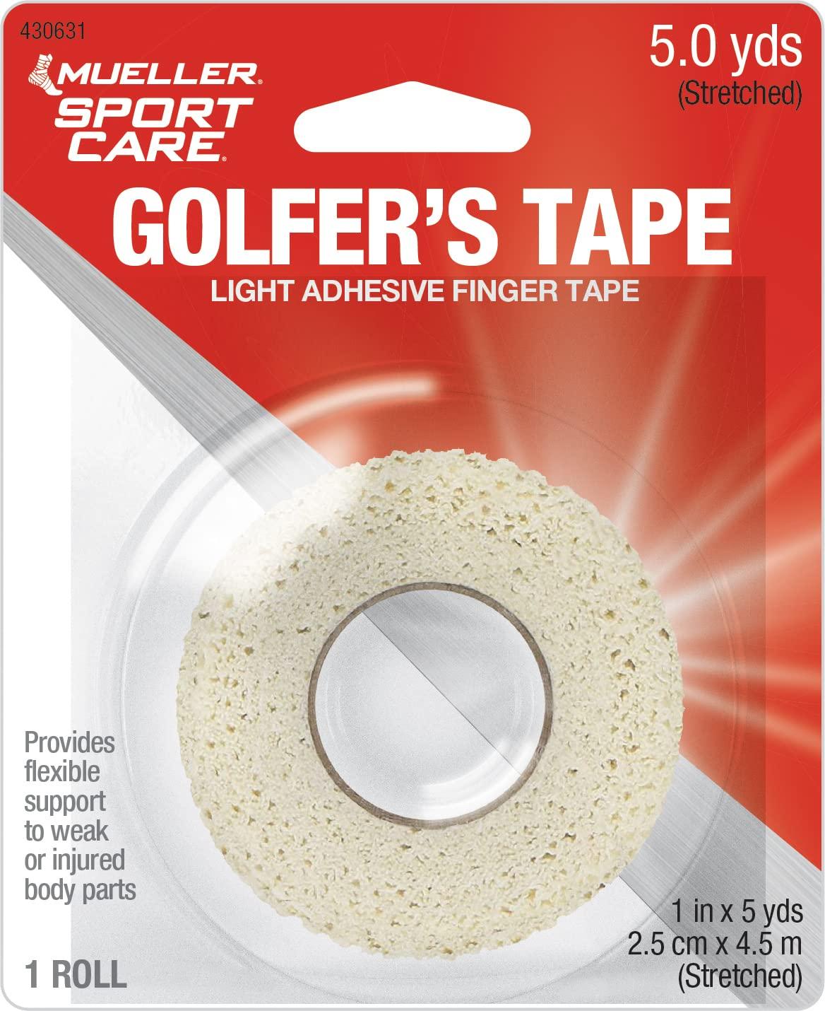 MUELLER Mueller Golfer\'s Grip Tape, Lightweight, Conforming Elastic Protective Tape, 1\"X5 Yds stretched, Ea by Mueller