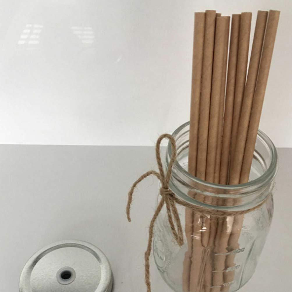 TOYANDONA TOYANDONA 200PCS Kraft Paper Straws Biodegradable Eco-Friendly Drinking Straws Bulk for Juices Coffee Drink Stirrer