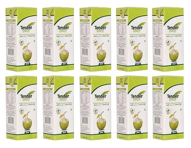 Tender Tender COCO 100% Natural Tender Coconut Water, Tetra Pack 200ml (Pack of 20)