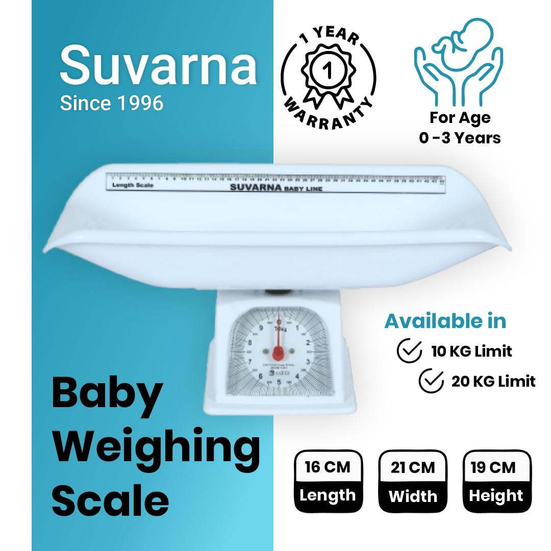Suvarna Suvarna Analog Baby Weighing Scale - Pet & Baby Weight Machine | Capacity 10 KG | 1 Year Warranty | Model ABWS-10KG
