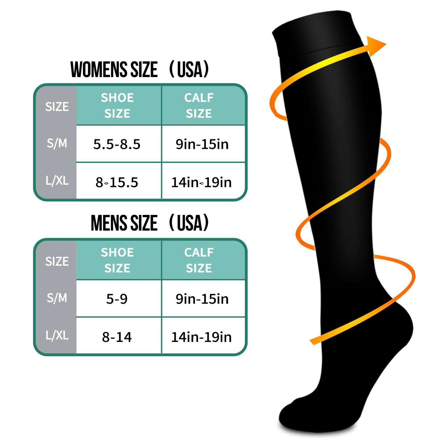 Laite Hebe Compression Socks,(3 pairs) Compression Sock for Women & Men - Best For Running, Athletic Sports, Crossfit, Flight Travel