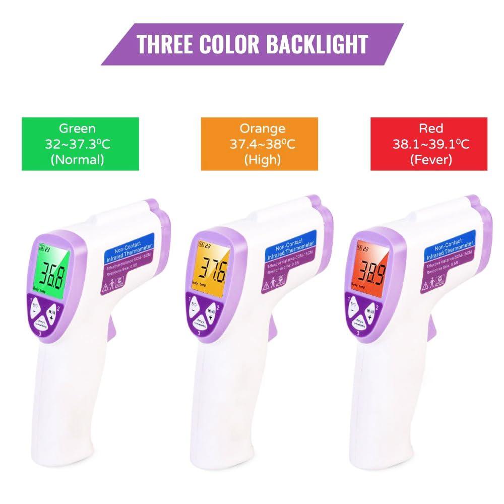 MCP YASEE Forehead Non-Contact Infrared Thermometer for Kids, Adults, and Baby Support with Digital Instant Read, Fever, Alarm, Memory Function, and Large LED Display (JA-11A)