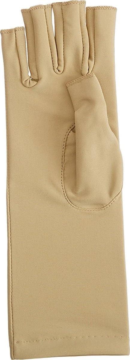 Rolyan Rolyan 92744101 Compression Glove, Right Handed Open Finger Glove, Size Medium, Swelling and Edema Glove with Seams on Inside for Wearing Under Clothes