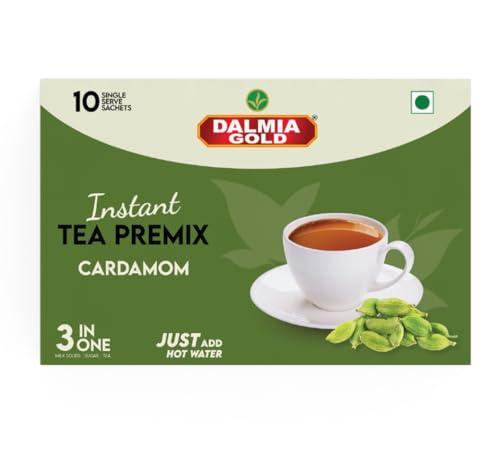 Dalmia Gold Dalmia Gold Instant Tea Premix - Elaichi Flavour - Regular Sugar (14 Grams * 10 sachets) (Makes 100 ml) | Cardamom Instant Tea Powder