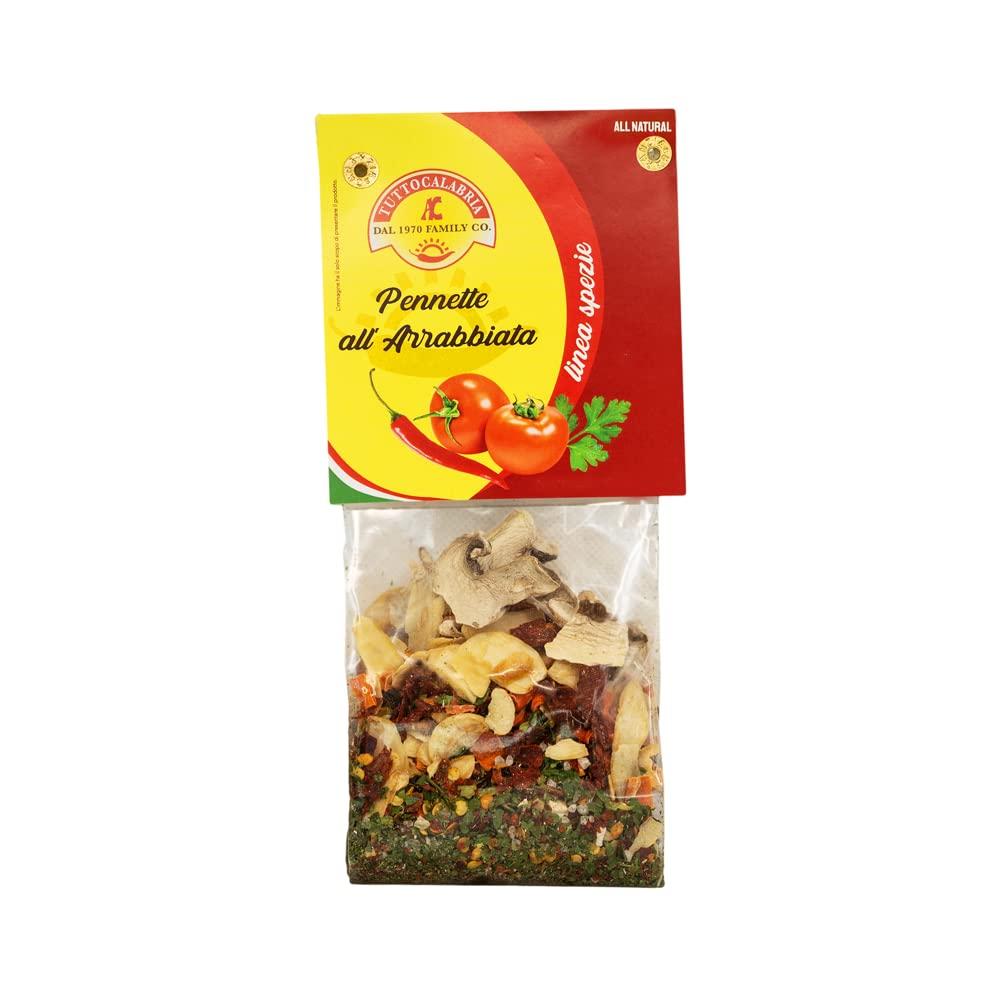 TUTTOCALABRIA Arrabbiata Sauce Seasoning, (2.1 oz) Spicy Italian Arrabbiata, Add oil to pan, heat, mix in seasoning, and then toss with your favorite pasta, 250g, TuttoCalabria