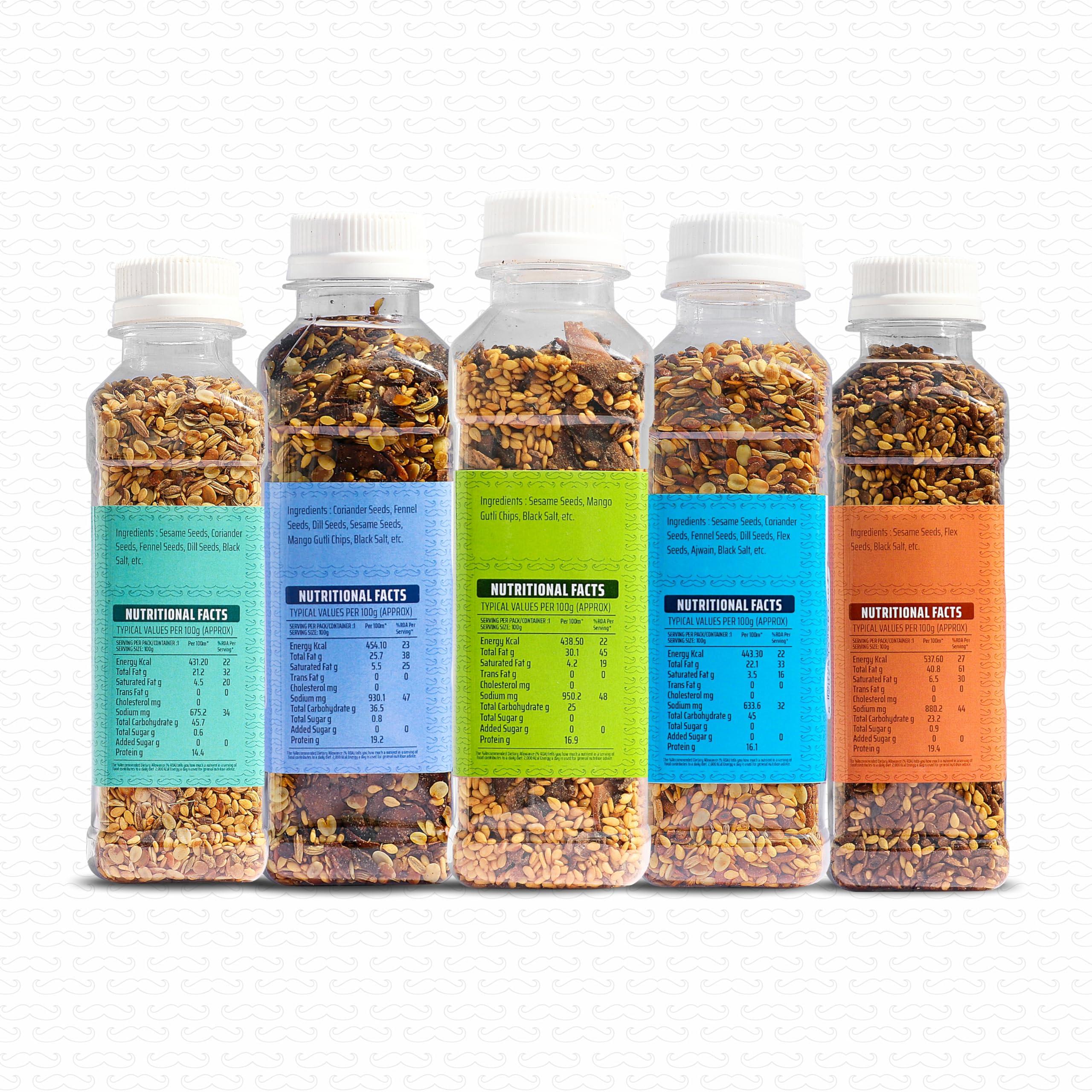 Patel...Swad Patel\'s Mukhwas Mouth Freshener PACK OF 5 (Gujarati Mukhwas, Gutli Mukhwas, Til Gutli Mukhwas, Ajwain Mukhwas, Alsi Tal Mukhwas) 100 Grams Each