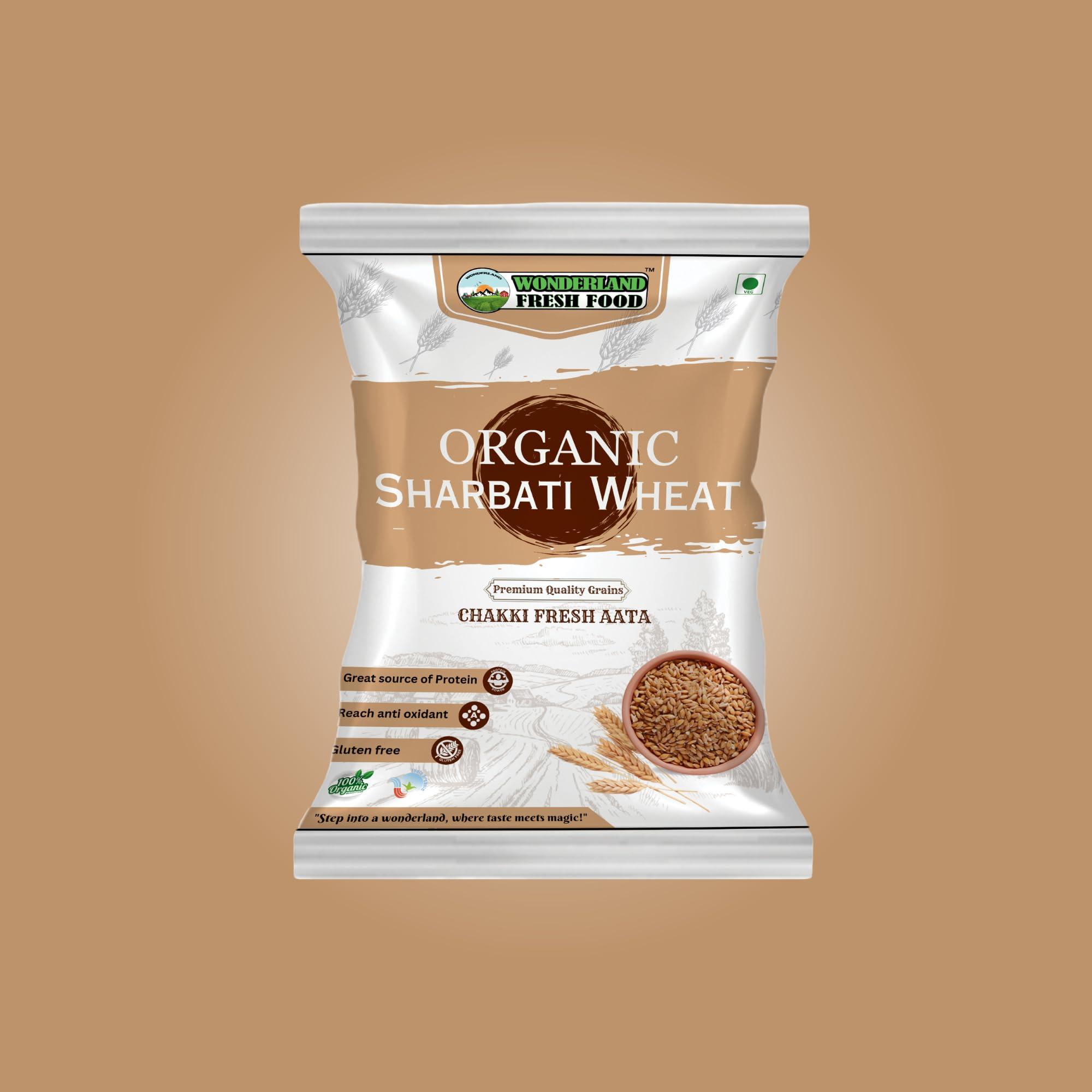 WONDERLAND FRESH FOOD M P Sharbati Wheat Flour | atta chakki fresh atta | Stone ground chakki atta (1 Kg)