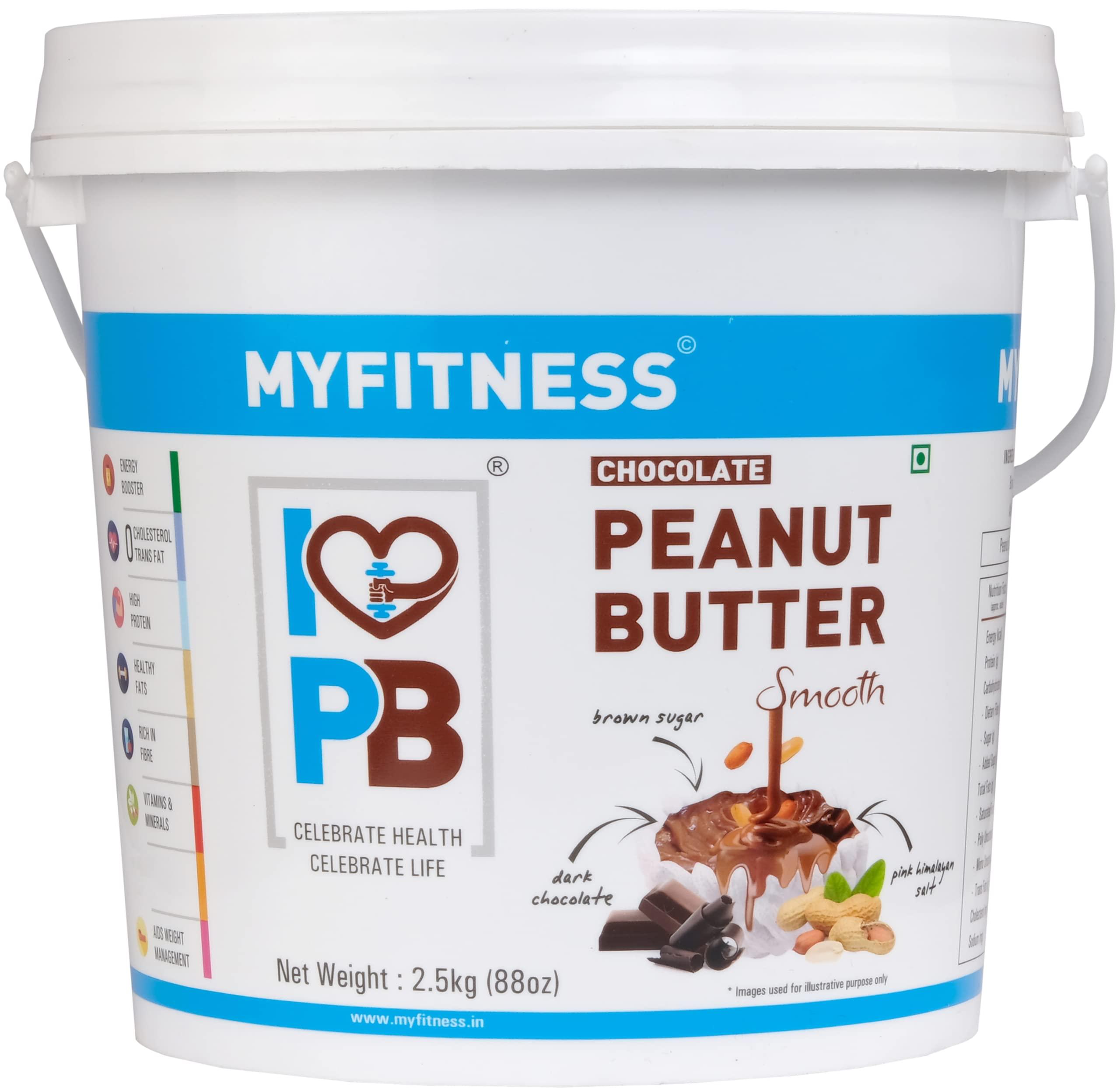 MYFITNESS MYFITNESS Chocolate Peanut Butter Smooth 2.5 kg | 26g Protein & MYFITNESS High Protein Dark Chocolate Peanut Butter Crispy 1KG