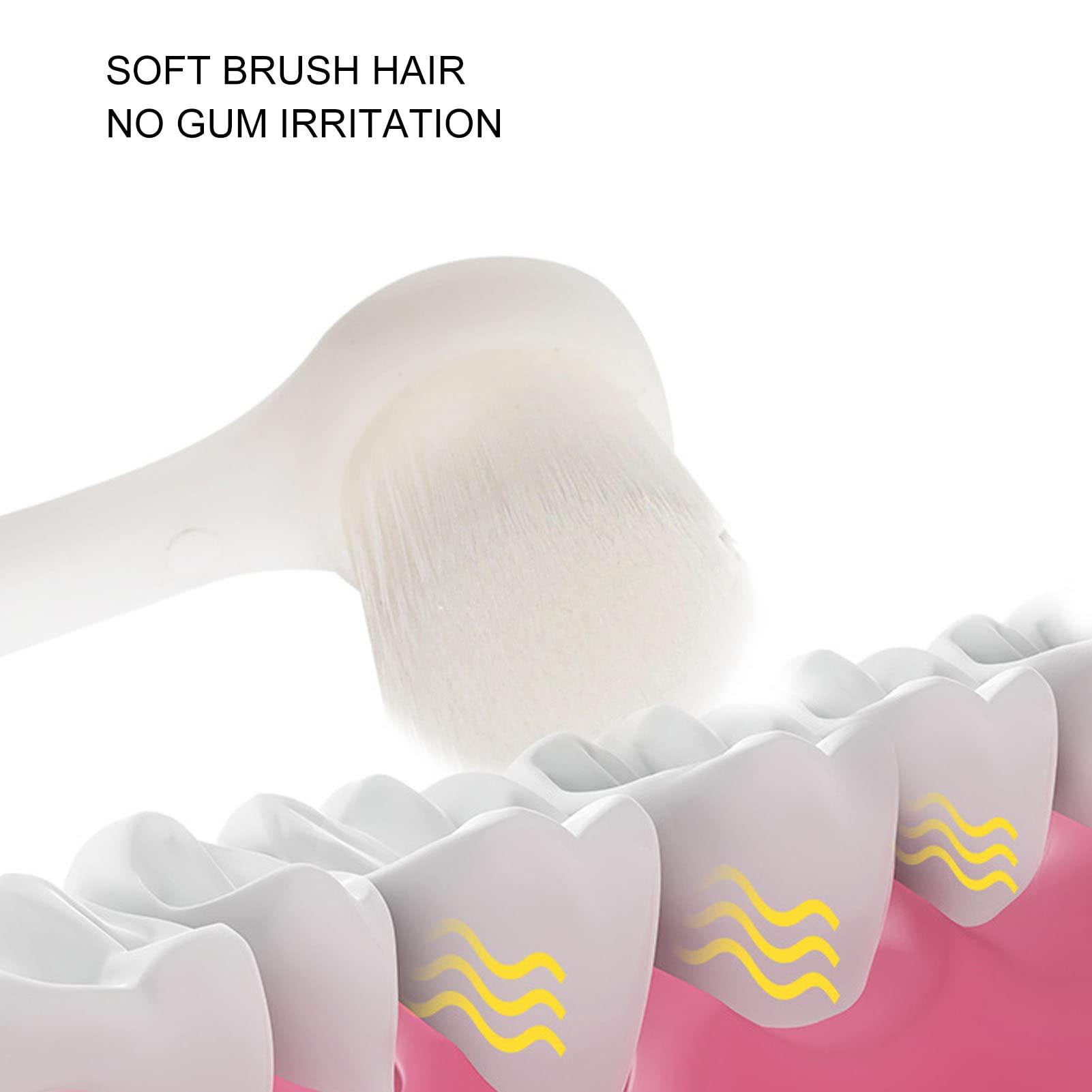 DNEI Sonic U Shaped Toothbrush, Kids Smart Toothbrush Automatic Ergonomic Cute Bear with 3 Brush Heads for Travel (Brown)