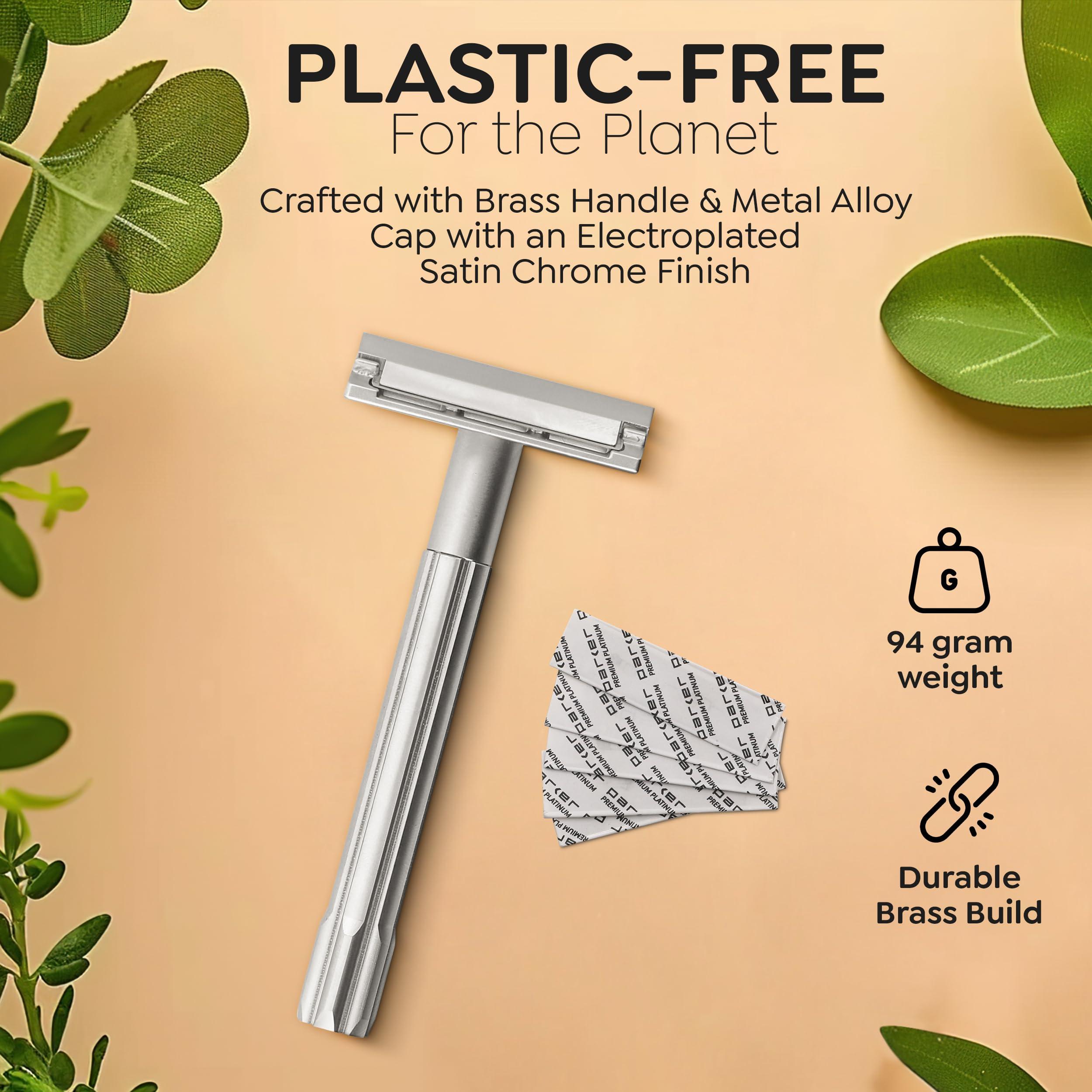 PARKER Safety Razor PARKER Safety Razor Men Soloedge Single-Edge Safety Razor By Parker Safety Razor (With Blades)