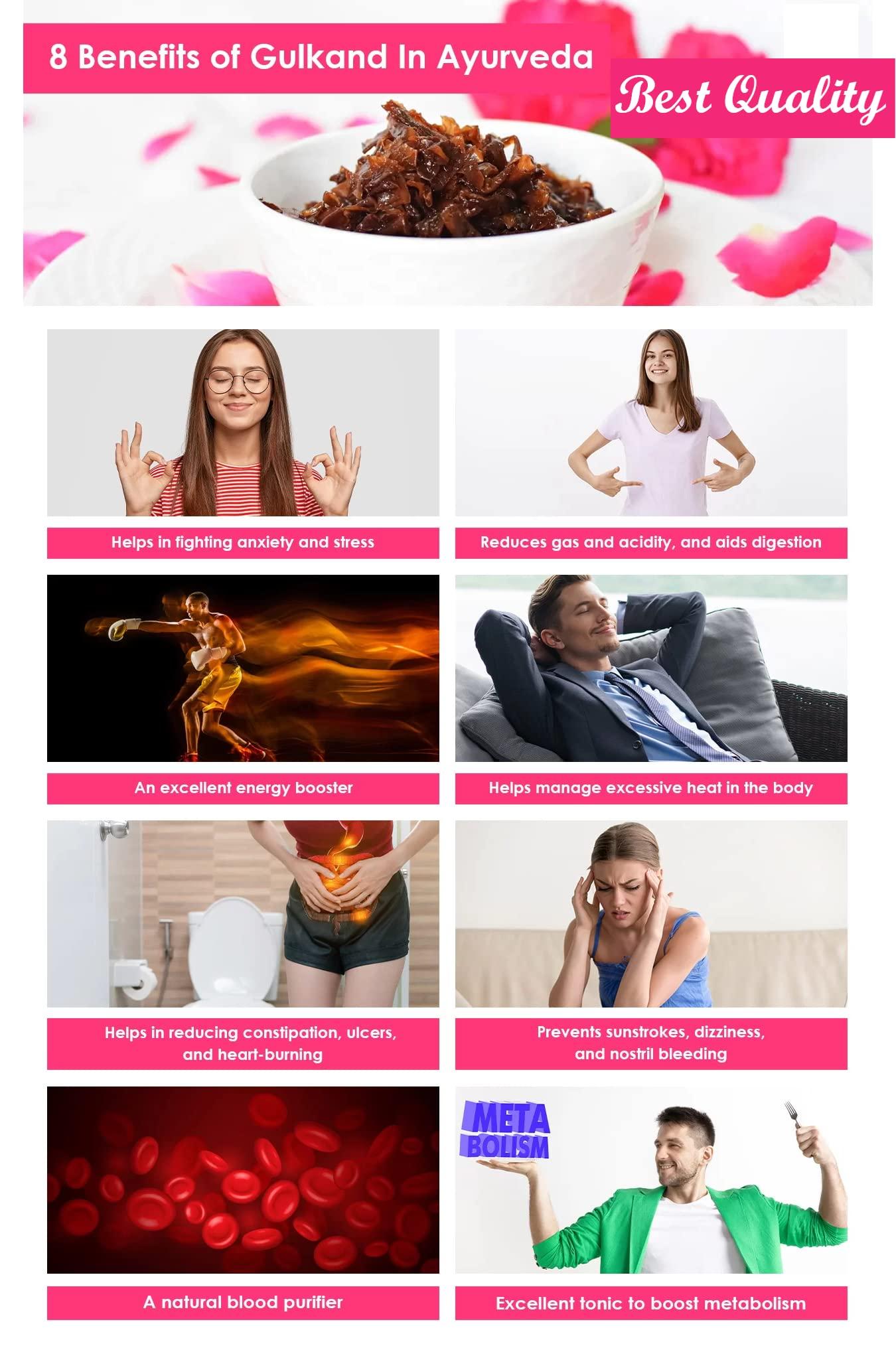 GHOTARAM GHOTARAM 100% Natural Gulkand Prepared Using Pushkar Rose (400 Gm) Rose Petal Jam/Gulkand/Rose Jam/Low Sugar/Pitta Pacifier/Internal Body Coolant-300g(150g*2Pac)