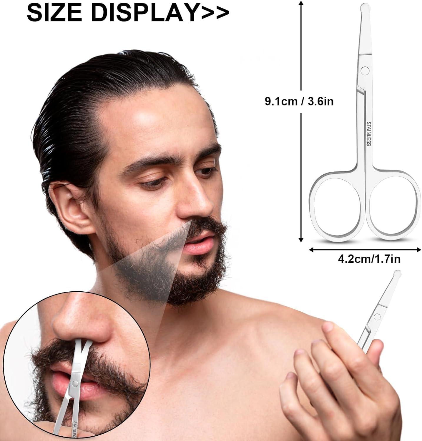 Generic Hyzone Nasal Safety Scissors for Nose Hair Cutting, Beard, Mustache, and Eyebrow, Nose Hair Remover & Trimmer, Nose Scissor Blunt Round Tip & Heavy Duty Non Rusting SS For Men & Women