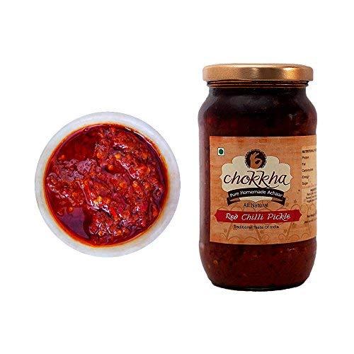 Chokkha Chookha Traditional Homemeade Hing Mango & Red Chilli Pickle (Hing Aam Lala Mirchi) | No colour Added | Vegan | 100% Oil-Free | Combo of 2 | 200 Gm Each