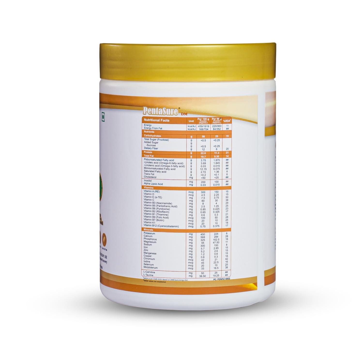 Pentasure PentaSure DM Diabetes Care Nutrition Drink to help manage Blood Sugar levels| Vanilla Flavor| 400 gm | 4 Proteins| High Fiber & Zero Maltodextrin