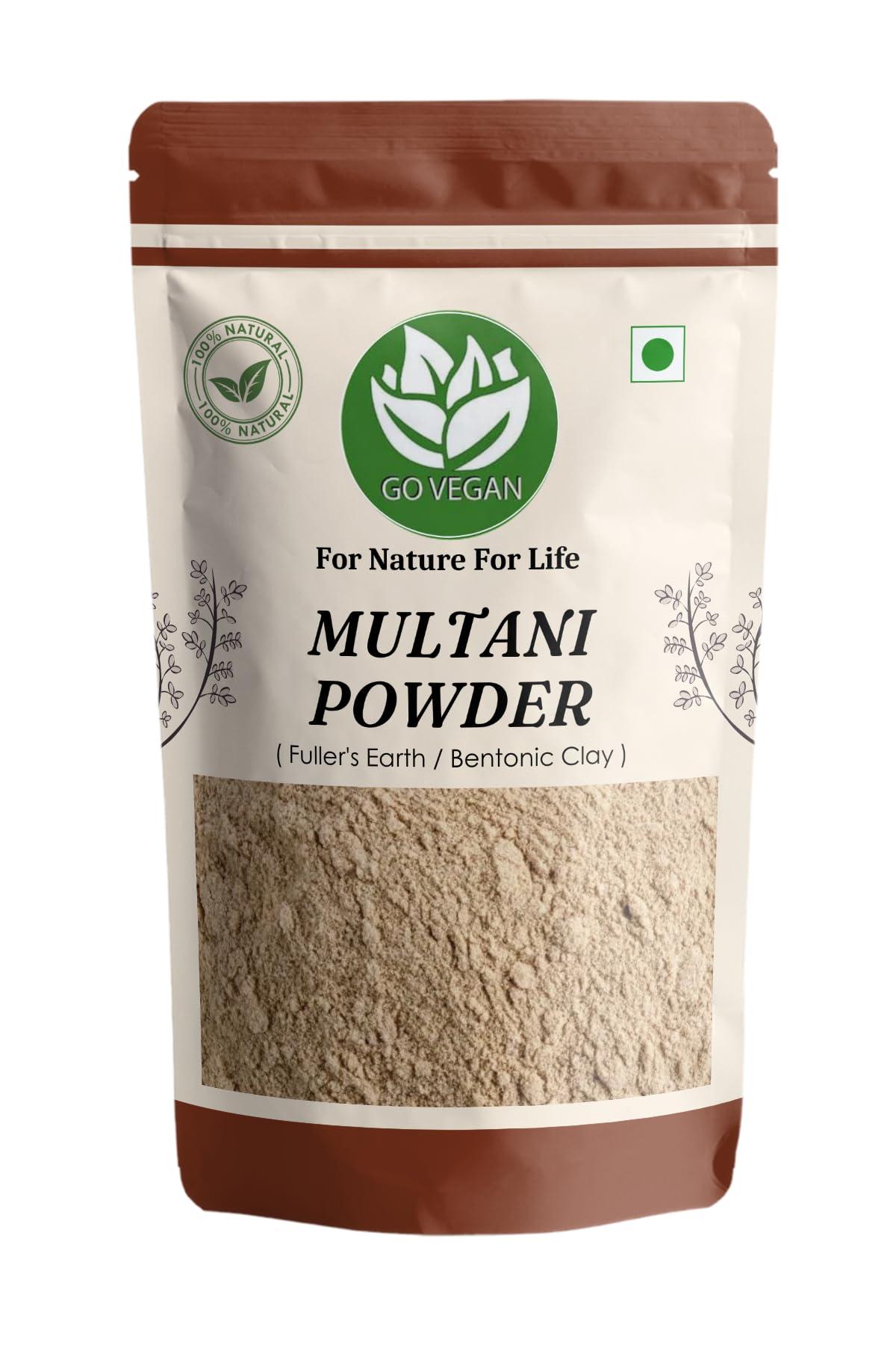 Go Vegan Go Vegan Pure Multani Mitti Powder (Fuller\'s Earth) Skin Face Clays 400 Grams