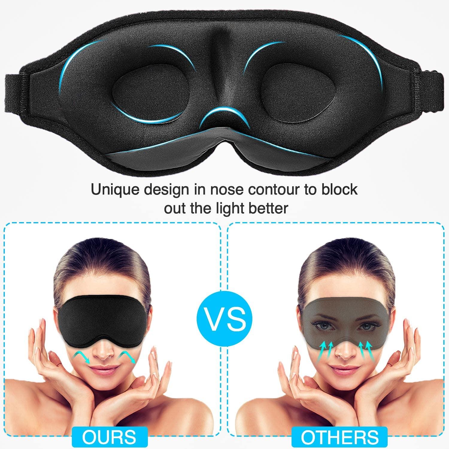 DNZPFU Sleep Eye Mask for Men Women, 3D Contoured Cup Sleeping Mask & Blindfold, Blackout Design, Personalized Sleep Mask Funny Eye Mask (Leave Me Alone)