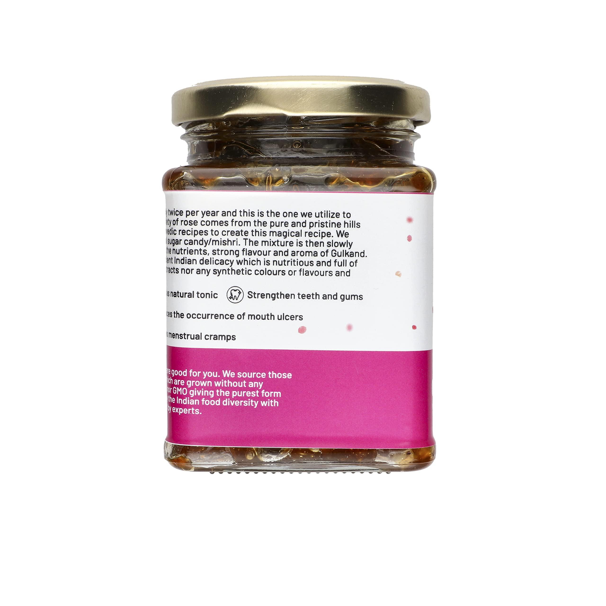 THOUGHT FOODZ ThoughtFoodz Pure, Natural & Organic Gulkand | Healthy & Tasty Sugar and Chemical Free | No Added Flavour & Artificial Color Jar, 600gm (300gm x Pack of 2)