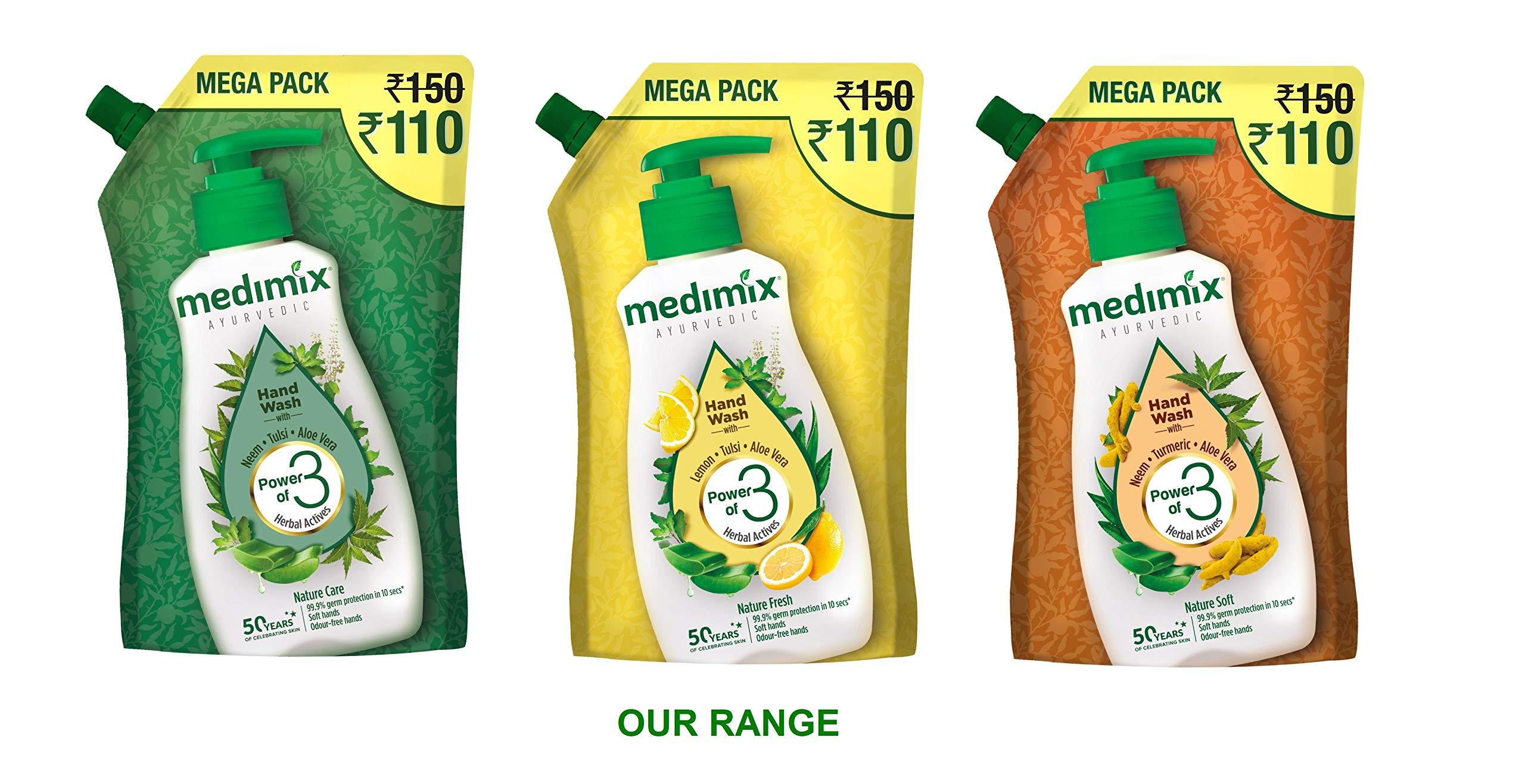 MEDIMIX AYURVEDIC Medimix Ayurvedic Nature Care Hand Wash Refill With Neem,Tulsi&Aloe Vera 175 Ml (Combo Pack Of 2)|For Soft&Odour-Free Hands|99.9% Germ Protection|Shop Herbal|Natural|Soap-Free|100% Vegan