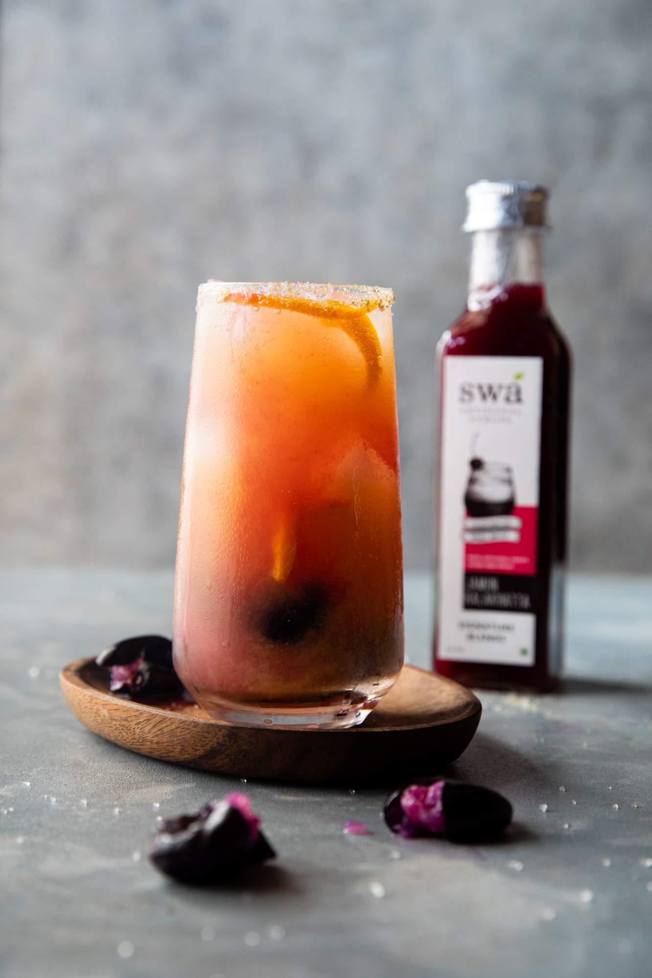 Swa Artisanal Syrups Swa Artisanal Syrups - Jamun Kala Khatta, 100% Natural, Combo Pack Of 2 Makes 24-30 Drinks, Syrup For Cocktails/Mocktails/Kid\'s Lemonades/House Parties/Ice Gola (250Ml X 2), Liquid