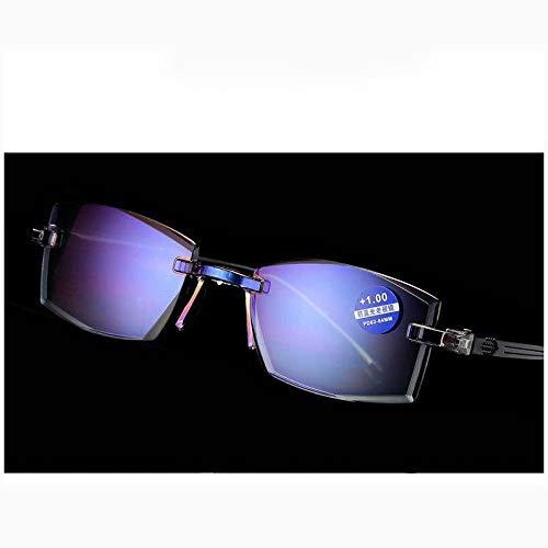 AEC AEC ReadSafe NEO Smart Rimless Reading Eyeglasses With AR BlueBlock Lens (+2.00, Black)