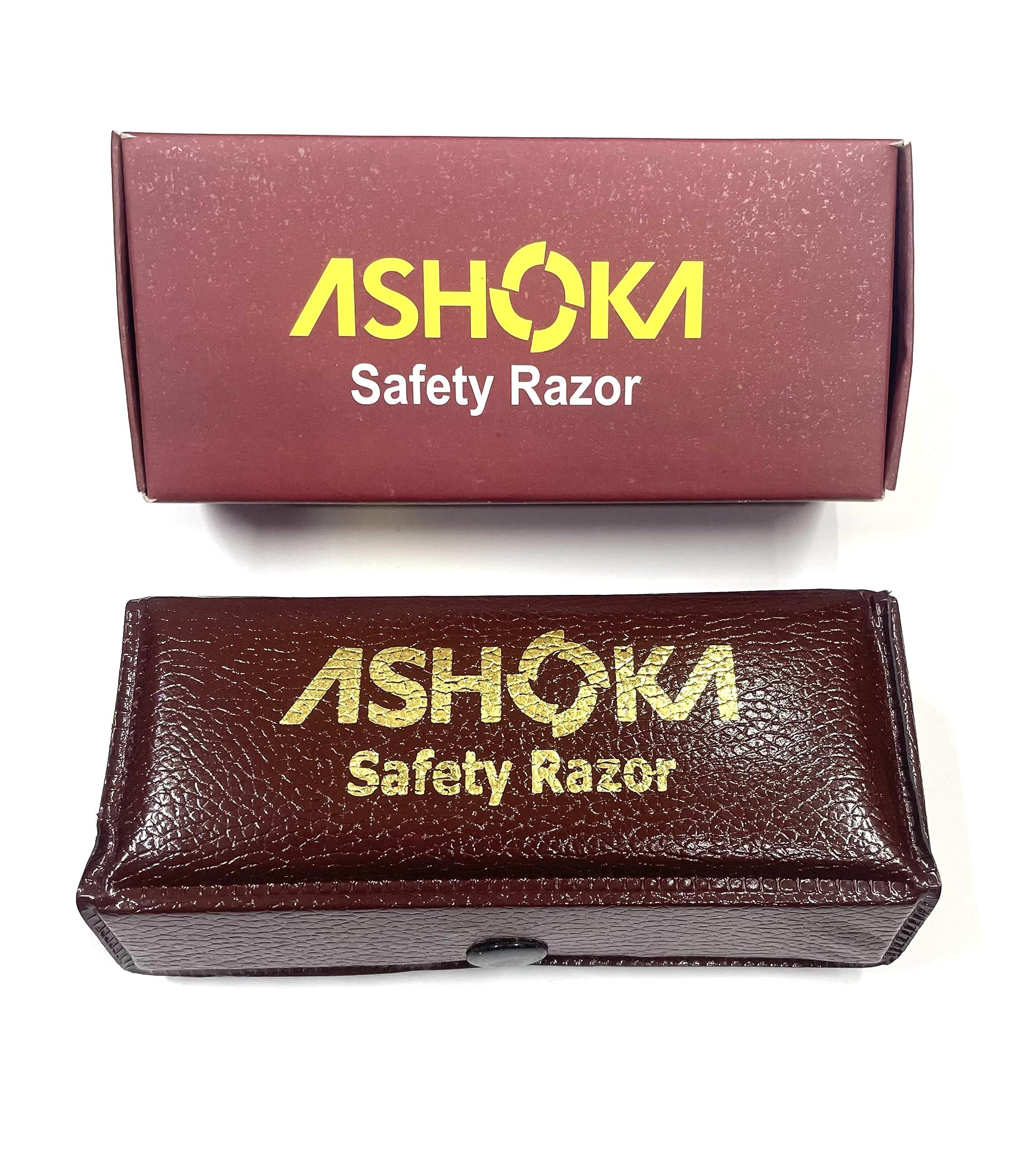 Ashoka Ashoka Double Edge Brass Safety Razor A-9001 (Close Comb) + 10 SS Blades|Shaving Razor|Rust Proof|Gift For Men