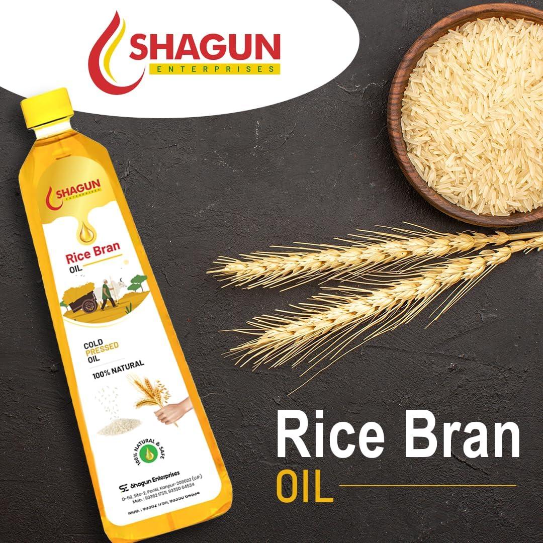 SHAGUN Shagun Rice Bran Oil 1 Litre | Rice Bran Cooking Oil 1 Litre