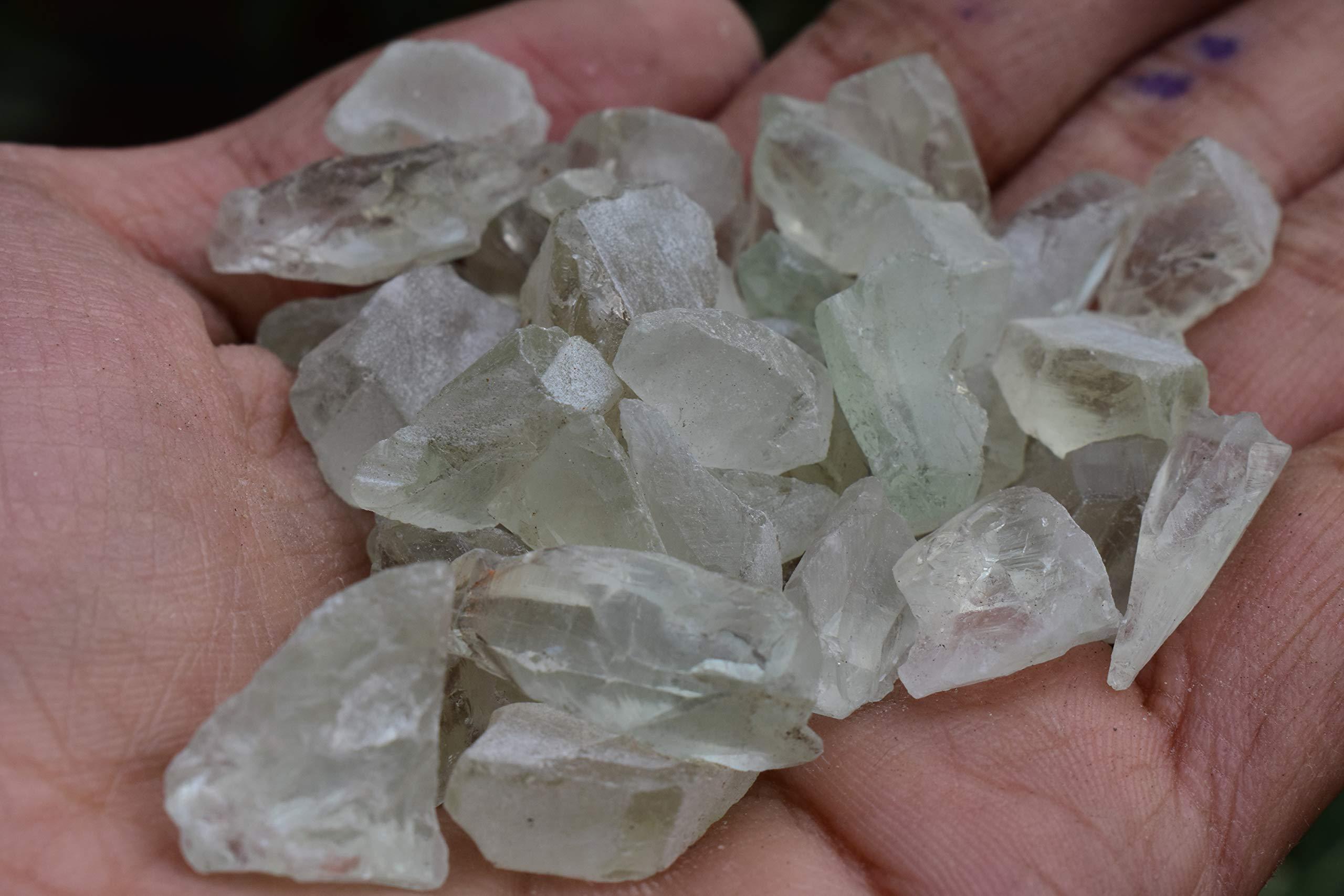 Pyramid Tatva Pyramid Tatva Raw - Prasiolite Green Amethyst Small 25 gm Rough Stone Natural Healing Crystal Stone Reiki Chakra Balancing